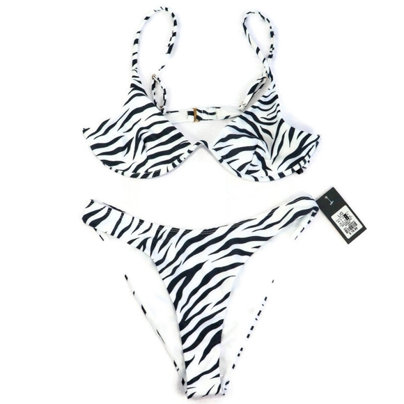 2/$20 Sommer Ray Zebra Bikini L - Picture 3 of 8